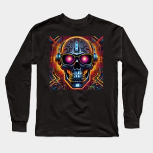 Groovy Cyber Skulls – Trippy Vibes 53 Long Sleeve T-Shirt